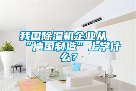 我國除濕機(jī)企業(yè)從“德國制造”上學(xué)什么？