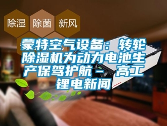 常見問題蒙特空氣設備：轉輪除濕機為動力電池生產保駕護航– 高工鋰電新聞