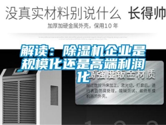 行業(yè)新聞解讀：除濕機企業(yè)是規(guī)?；€是高端利潤化